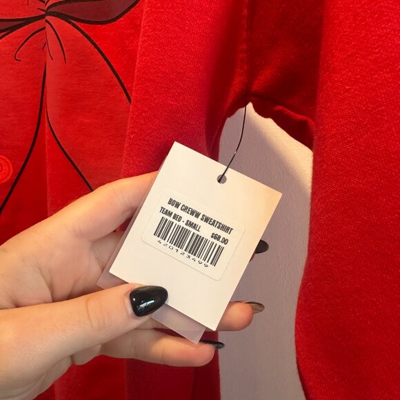 NWT Pure Barre Bow Crew Sweatshirt, Red, Logo on bow - Picture 4 of 5